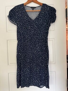 Banana Republic Women's Navy Blue V-Neck Dress